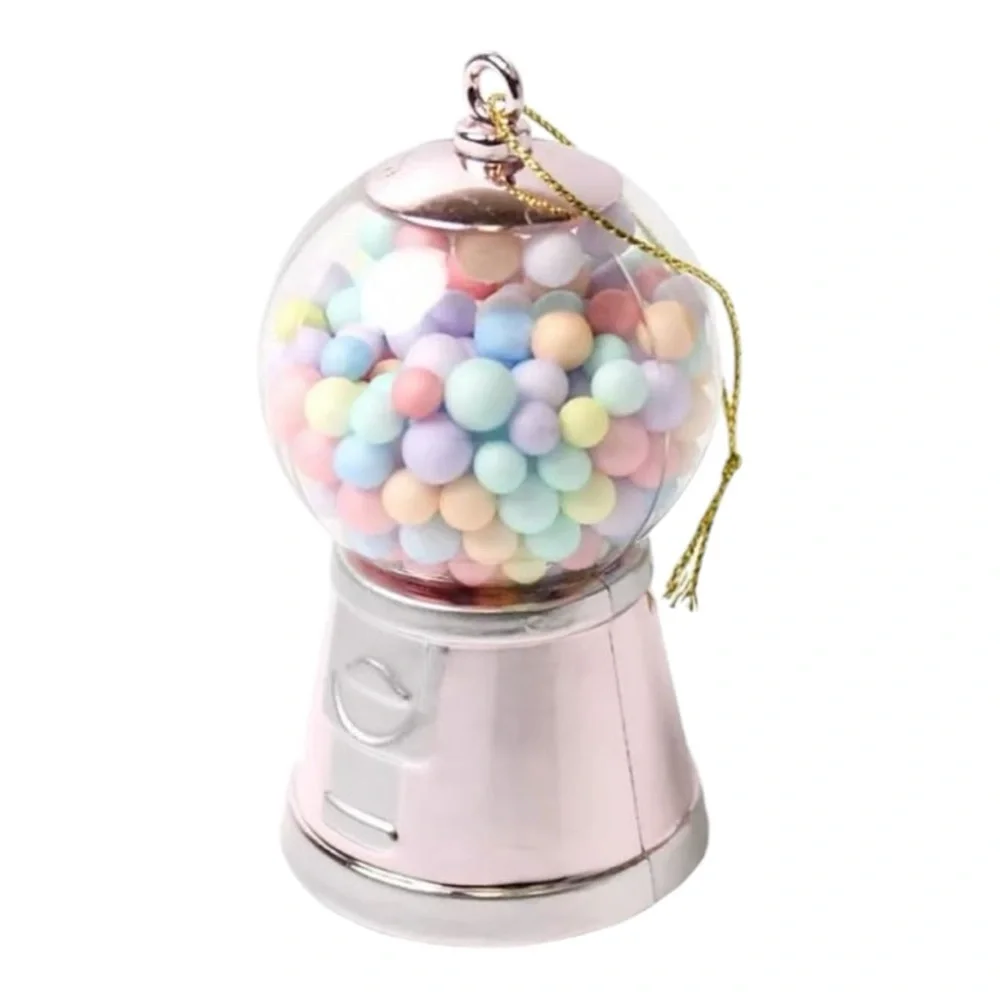 Target Pink Gum-ball Retro Novelty Machine Christmas Tree Ornaments Set of 2